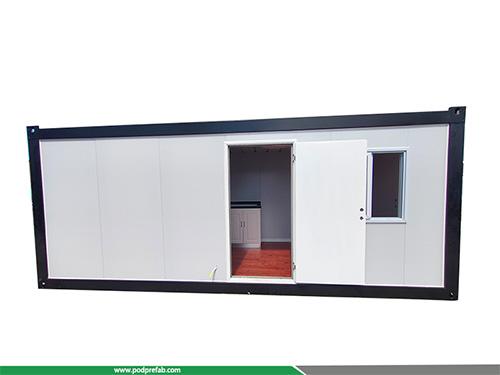 Collapsible Prefabricated Glamping Container House 1Bedroom 1Living Room Layout