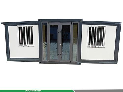 Foldable Collapsible Vacation Glamping Container Cabin 20ft Expandable Prefab House