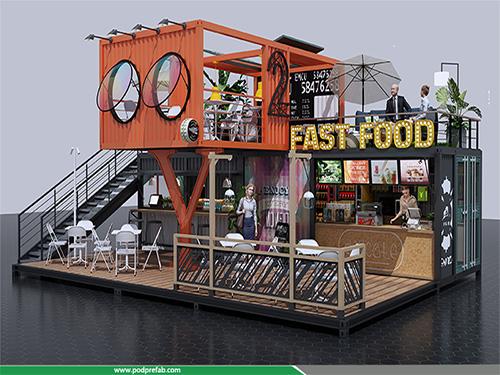 Mobile Modular Container Restaurant Prefabricated Catering Container 